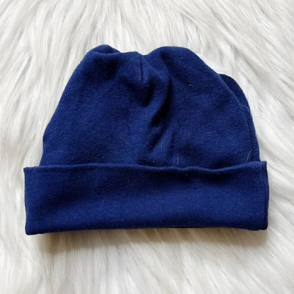 Lamaze Football Baby Beanie Blue and White Size 0-6 Months
